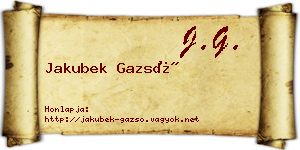 Jakubek Gazsó névjegykártya